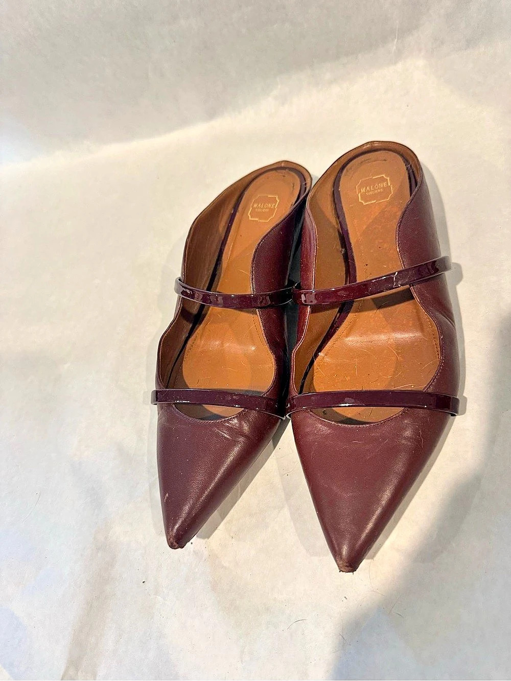 Malone Souliers Maureen Flat Mules Pointed Toe Brown EU 37